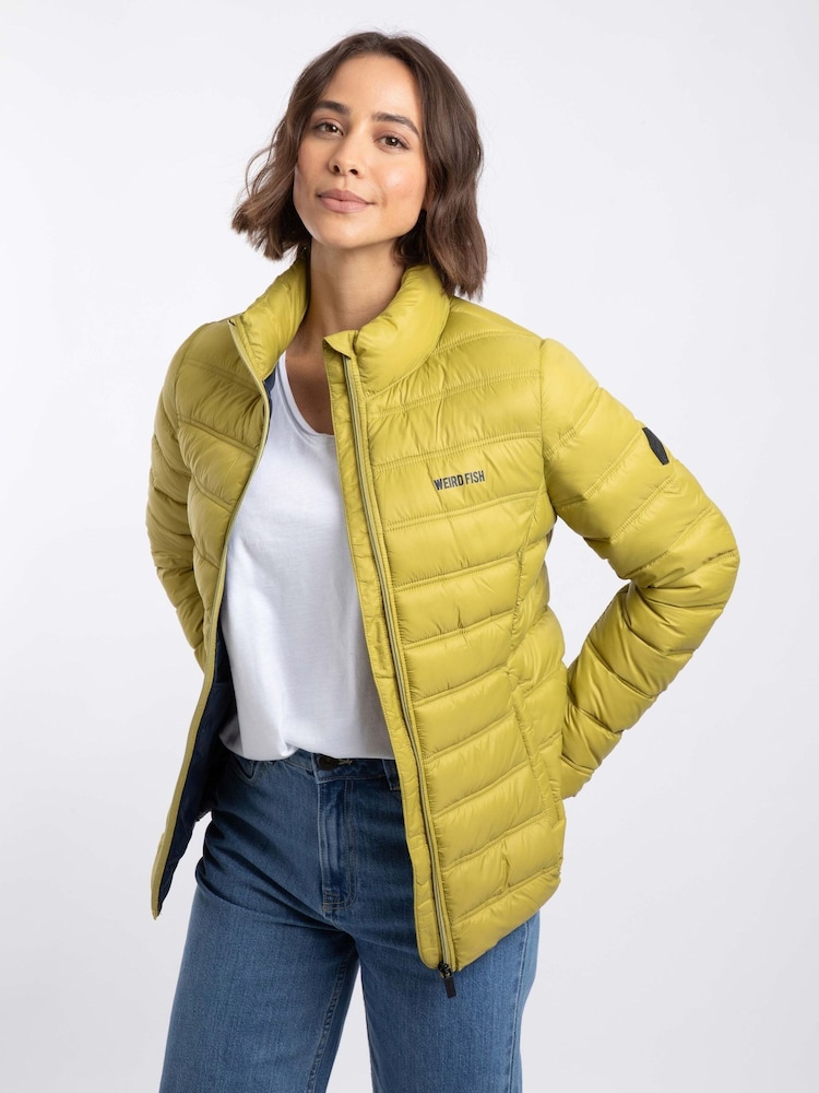 أصفر مسطردة - Weird Fish Travellia Lightweight Showerproof Padded Jacket - Image 1 of 9