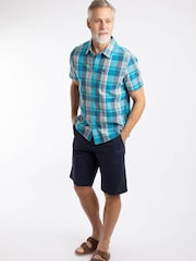 Weird Fish Blue Angeles Short Sleeve Check Shirt - Image 3 of 8