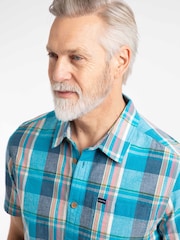 Weird Fish Blue Angeles Short Sleeve Check Shirt - Image 5 of 8