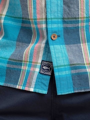 Weird Fish Blue Angeles Short Sleeve Check Shirt - Image 6 of 8