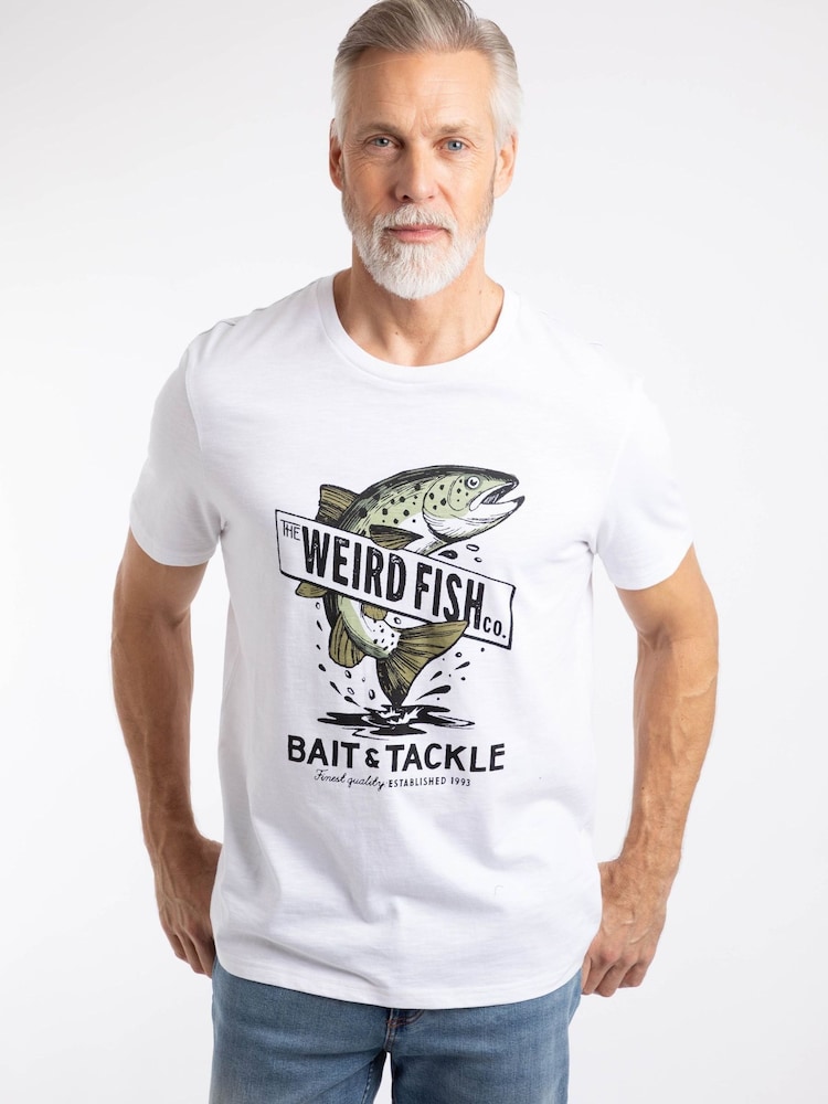 Weird Fish White Bait and Tackle Front Print Graphic T-Shirt - Image 1 of 6 Weird Fish White Bait and Tackle Front Print Graphic T-Shirt - Image 1 of 6