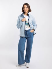 Weird Fish Blue Ariana Full Zip Grid Fleece - Image 1 of 7