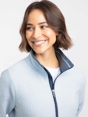 Weird Fish Blue Ariana Full Zip Grid Fleece - Image 4 of 7