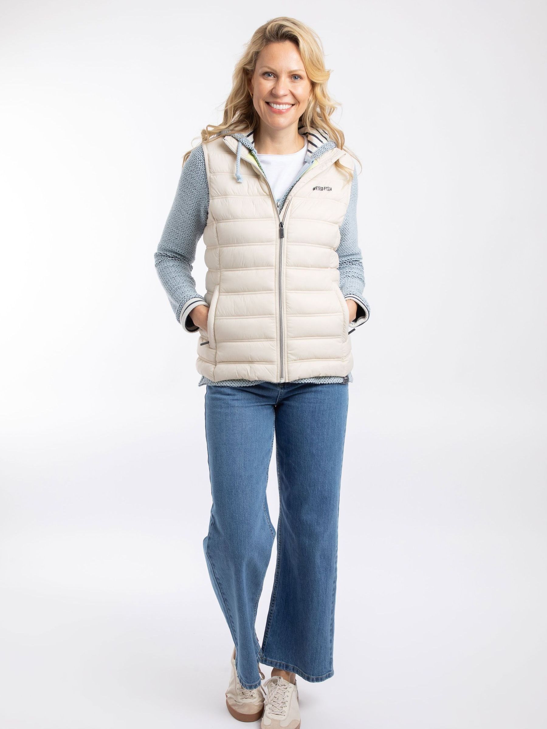 Buy Weird Fish Cream Atissa Lightweight Padded Gilet from the Next