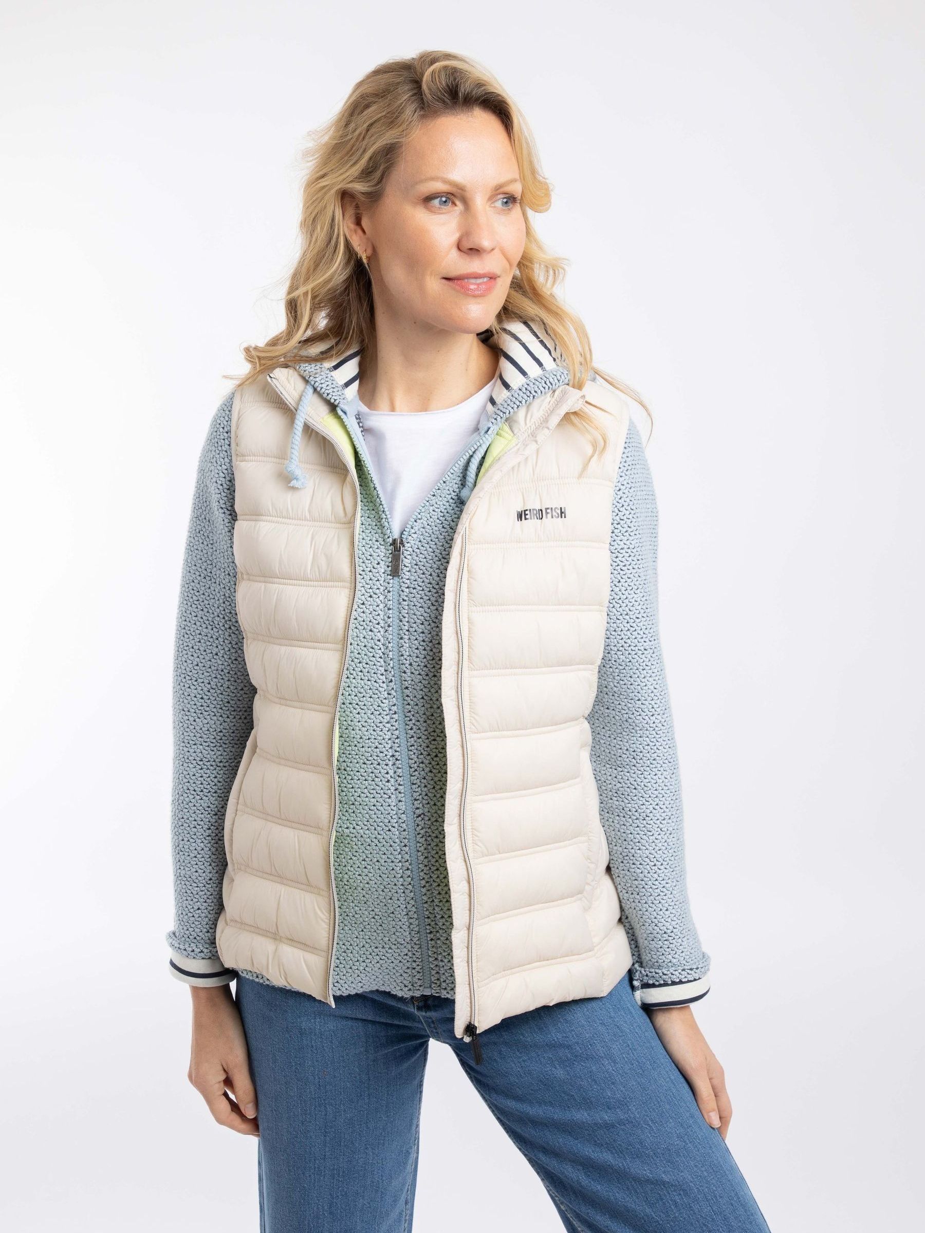 Buy Weird Fish Cream Atissa Lightweight Padded Gilet from the Next