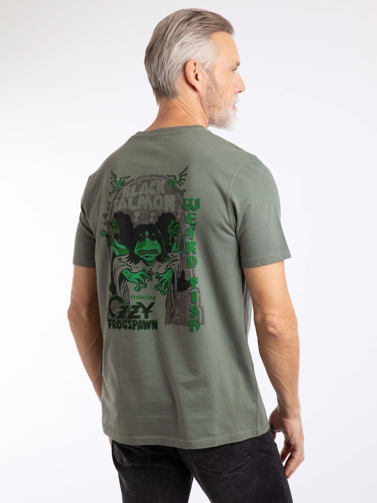 Weird Fish Black Storm Grey Salmon Back Print Artist T-Shirt - Image 2 of 6