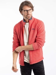 Weird Fish Red Shires Full Zip Grid Fleece - Image 1 of 8