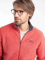 Weird Fish Red Shires Full Zip Grid Fleece - Image 6 of 8