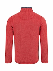 Weird Fish Red Shires Full Zip Grid Fleece - Image 8 of 8