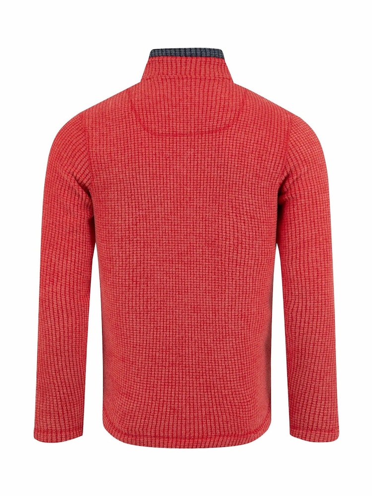 Weird Fish Red Shires Full Zip Grid Fleece - Image 8 of 8 Weird Fish Red Shires Full Zip Grid Fleece - Image 8 of 8