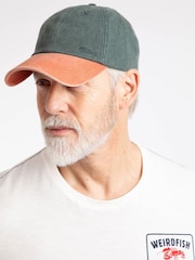 Weird Fish Green Westbury Colour Block Twill Cap - Image 2 of 3