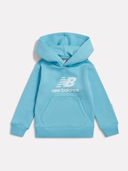 New Balance Blue Brushback Stacked Logo Hoodie - Image 1 of 3