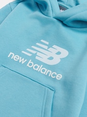 New Balance Blue Brushback Stacked Logo Hoodie - Image 3 of 3