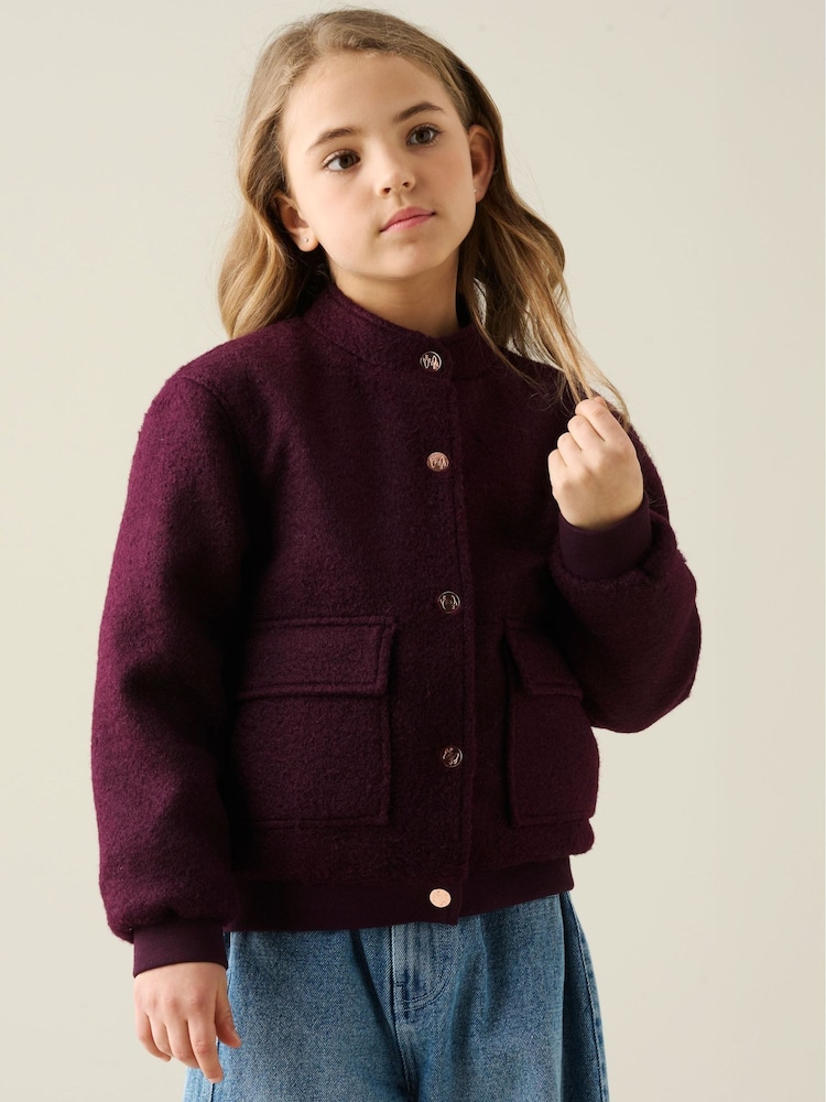 Angel & Rocket Red Brodie Boucle Jacket - Image 1 of 5 Angel & Rocket Red Brodie Boucle Jacket - Image 1 of 5