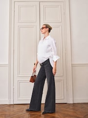 Seraphine Black Maternity Underbump Relaxed Flare Jeans - Image 5 of 8