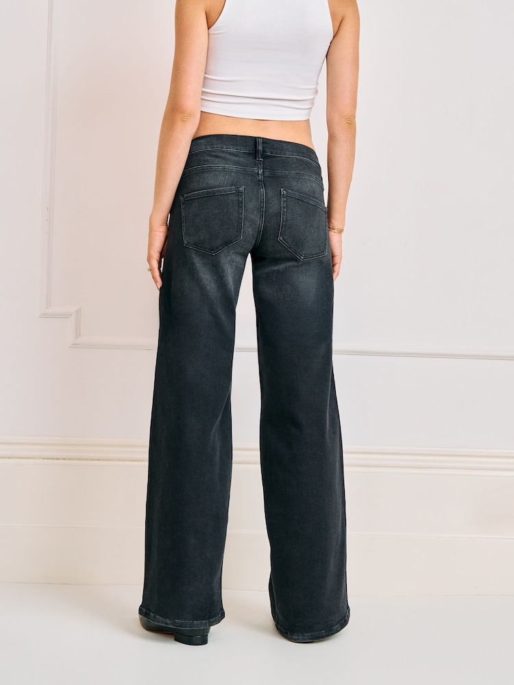Seraphine Black Maternity Underbump Relaxed Flare Jeans - Image 8 of 8