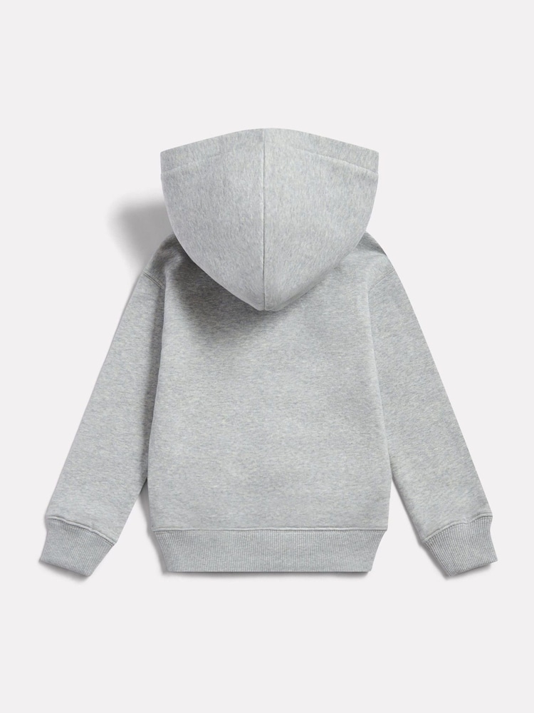 New Balance Grey Brushback Stacked Logo Hoodie - Image 2 of 3