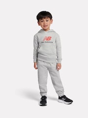 Grau - New Balance Brushback Stacked Logo Hoodie - Bild 5 von 8