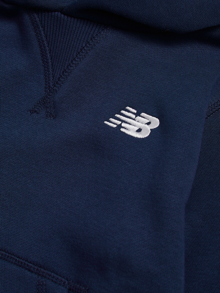 New Balance Blue Small Logo Fleece Hoodie - Image 3 of 3