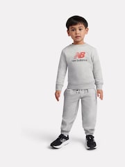 Grey - Dukserica sa okruglim izrezom sa naslaganim logotipom New Balance - Slika 5 od 8