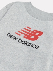 Grey - Dukserica sa okruglim izrezom sa naslaganim logotipom New Balance - Slika 8 od 8