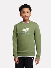 New Balance Green FT Stacked Logo Crew Sweatshirt - Image 1 of 8