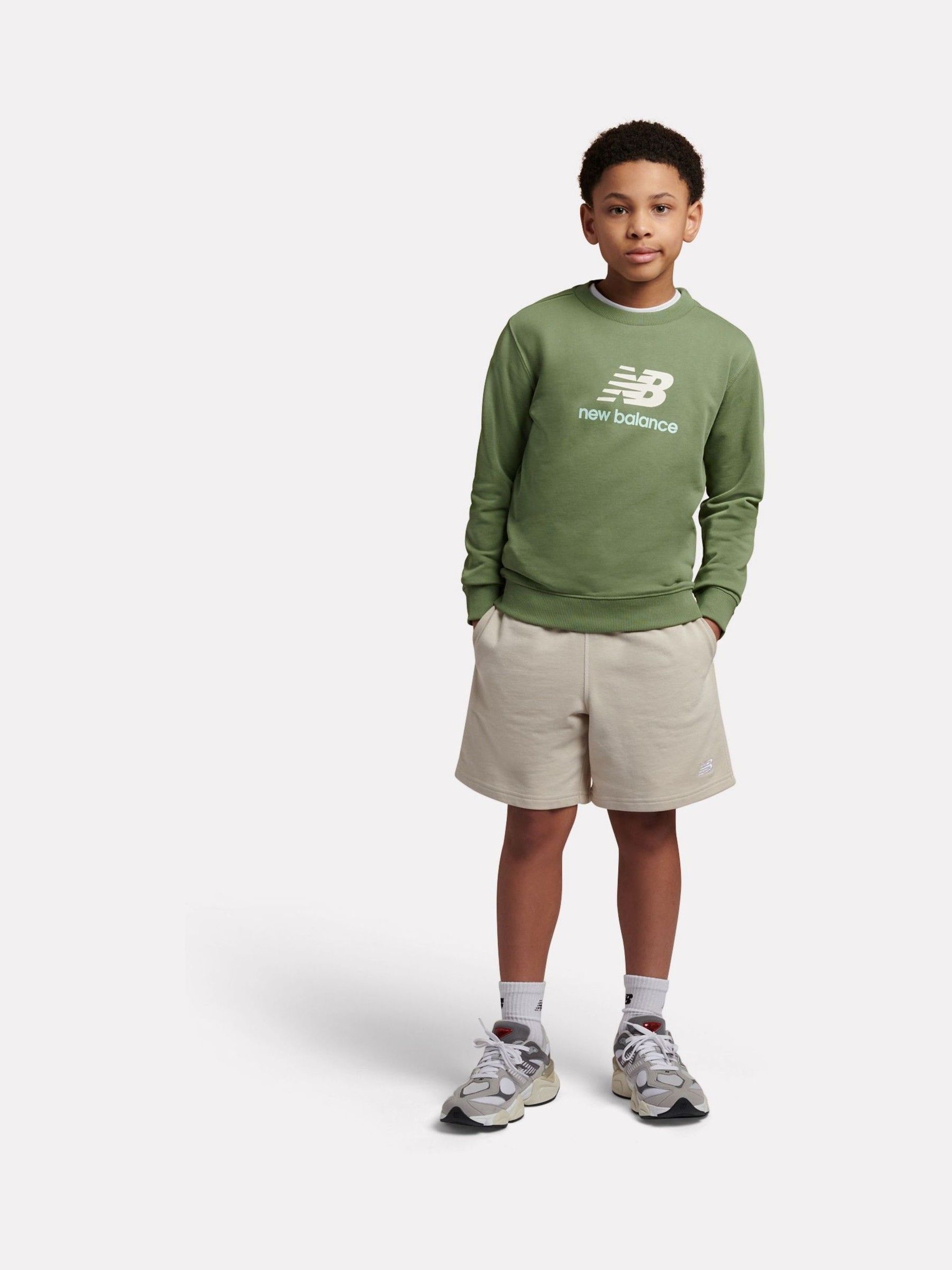 Buy New Balance Green FT Stacked Logo Crew Sweatshirt from Next USA