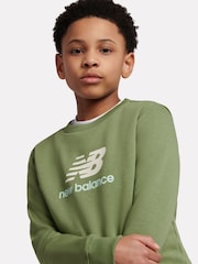 New Balance Green FT Stacked Logo Crew Sweatshirt - Image 5 of 8