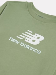New Balance Green FT Stacked Logo Crew Sweatshirt - Image 8 of 8