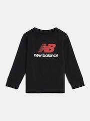 New Balance Black Stacked Logo Long Sleeve T-Shirt - Image 1 of 3