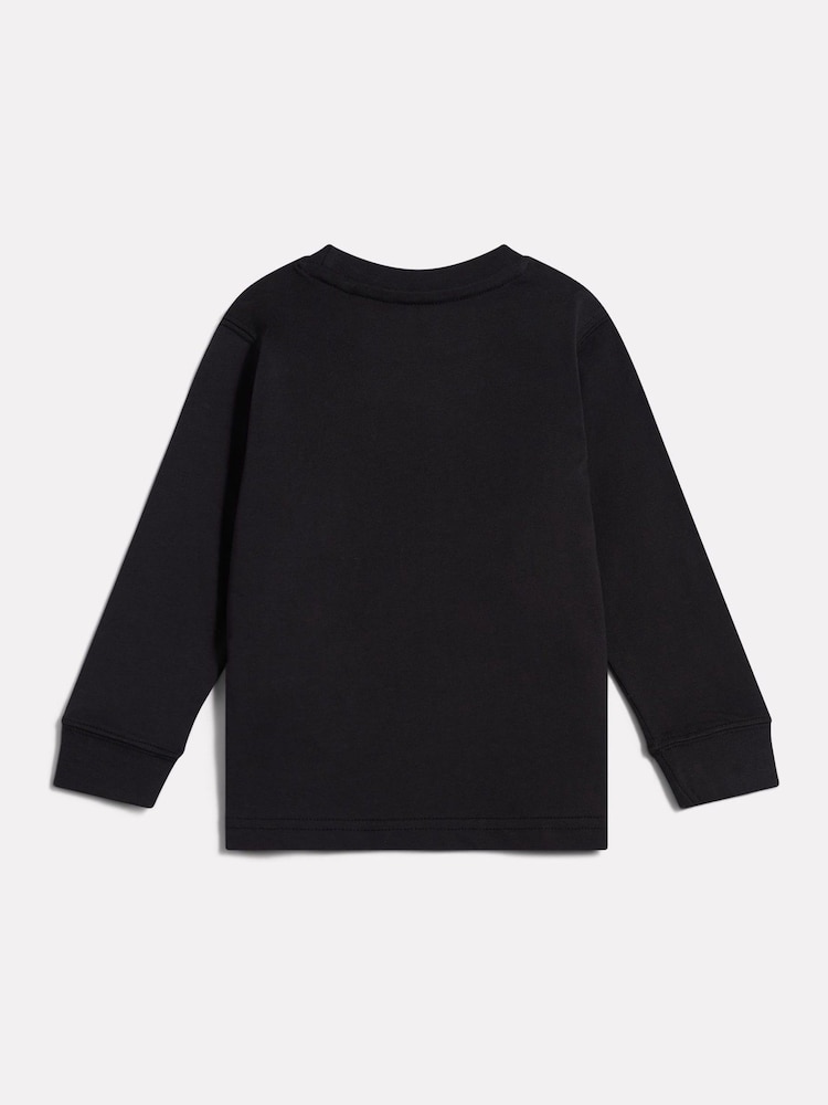 New Balance Black Stacked Logo Long Sleeve T-Shirt - Image 2 of 3