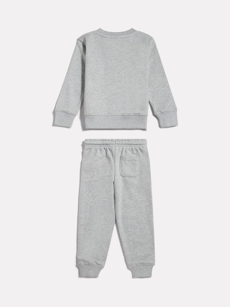 New Balance Grey Stacked Logo Crew Neck Sweat Top & Joggers Set - Image 2 of 3 New Balance Grey Stacked Logo Crew Neck Sweat Top & Joggers Set - Image 2 of 3