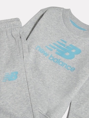 New Balance Grey Stacked Logo Crew Neck Sweat Top & Joggers Set - Image 3 of 3