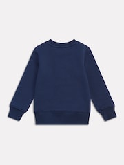 New Balance Blue Stacked Logo Brushback Crew Neck Sweatshirt - Image 2 of 3