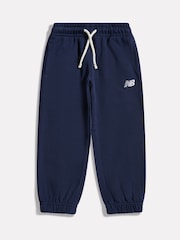 New Balance NB Navy Small Logo French Terry Joggers - Image 1 of 3