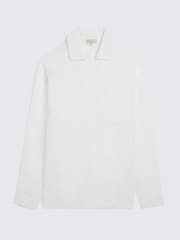 MOSS White Popover V-Neck Linen Shirt - Image 4 of 4