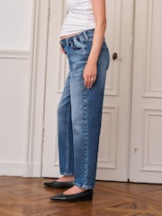 Seraphine Mid Blue Maternity Midbump Barrel Jeans - Image 3 of 6