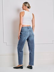 Seraphine Mid Blue Maternity Midbump Barrel Jeans - Image 5 of 6