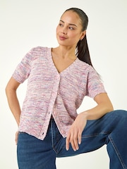 ピンク - Roman Petite Space Dye Knit Cardigan - 画像 1 / 5