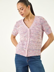 ピンク - Roman Petite Space Dye Knit Cardigan - 画像 2 / 5