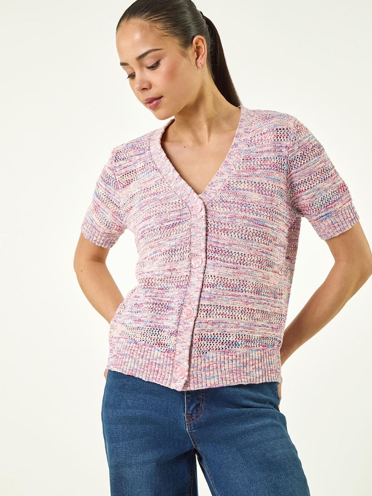 ピンク - Roman Petite Space Dye Knit Cardigan - 画像 2 / 5