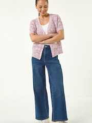 ピンク - Roman Petite Space Dye Knit Cardigan - 画像 4 / 5