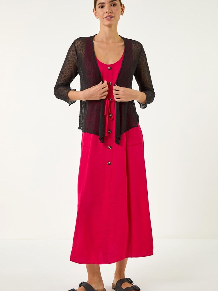 Roman Black Light Popcorn Knit Shrug - Image 1 of 5 Roman Black Light Popcorn Knit Shrug - Image 1 of 5