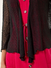 Roman Black Light Popcorn Knit Shrug - Image 5 of 5