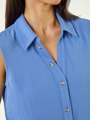 Roman Blue Petite Sleeveless Blouse - Image 5 of 5