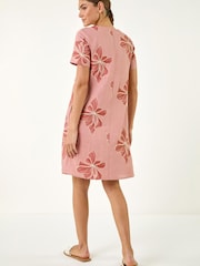 Roman Pink Embroidered Floral Dress - Image 3 of 5