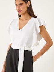 Roman Black Colour Block V-Neck Jumpsuit - Image 4 of 5