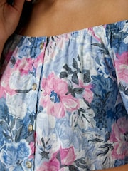 Roman Pink Floral Burnout Buttoned Top - Image 5 of 5