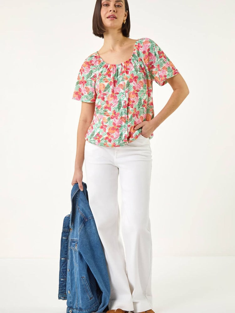 Haut Roman imprimé dévoré - Image 2 de 5