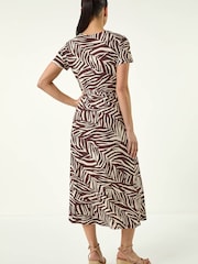 Roman Brown Petite Zebra Knot Dress - Image 3 of 5